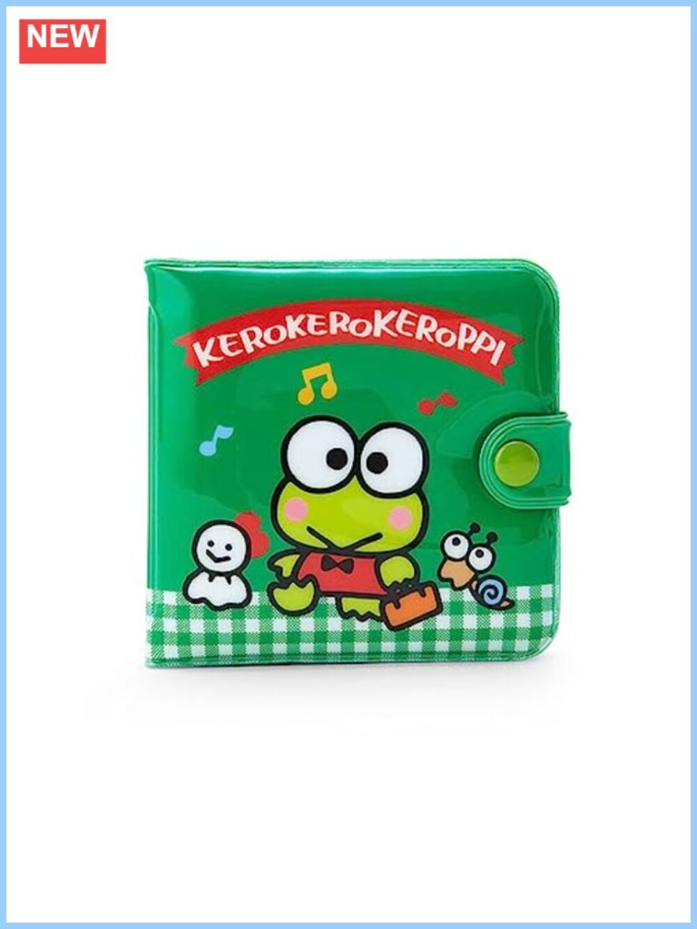 Sanrio Keroppi Frog Vinyl Wallet with Snap Closure, Coin Pocket & ID Window